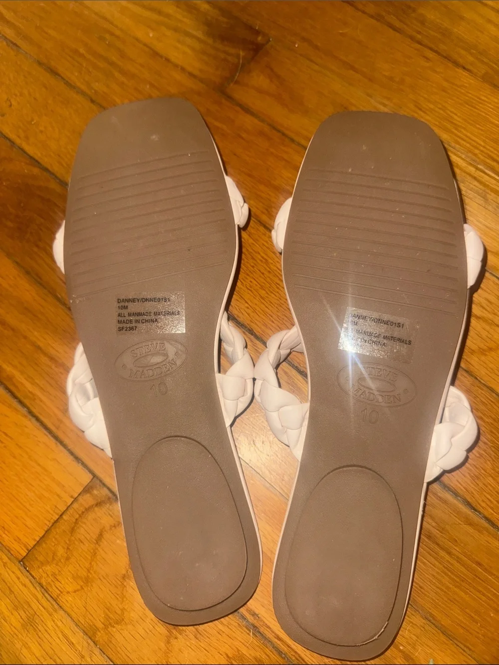 Steve Madden Braided Double-Strap Slide Sandals - White